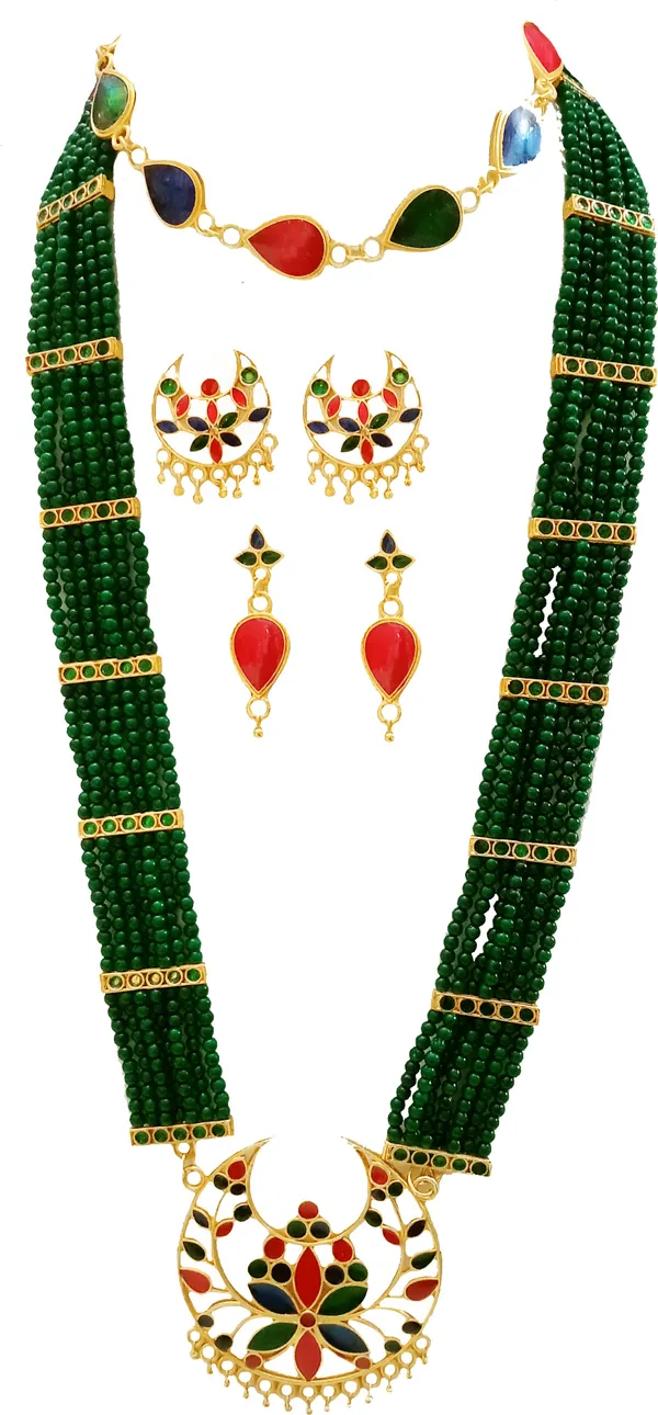 Assamese_Traditional_Gold_Plated_Multicolour_Combo_Jewellery_Set_For_Women